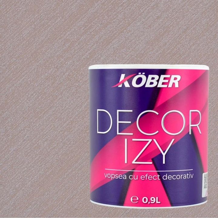 Vopsea decorativa, Kober Decor Izy, maro tutun, efect sidefat si texturat, 0.9 litri