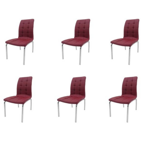 Set 6 scaune bucătărie s-02, culoare grena