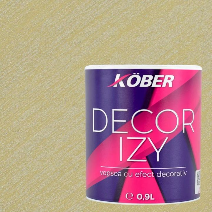 Vopsea decorativa, Kober Decor Izy, ocru de venetia, efect sidefat si texturat, 0.9 litri