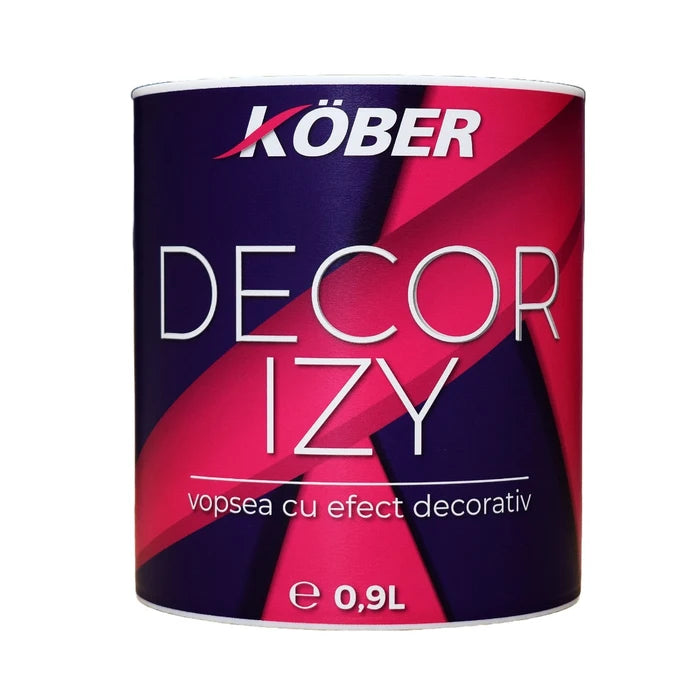 Vopsea decorativa, Kober Decor Izy, lila rasarit, efect sidefat si texturat, 0.9 litri