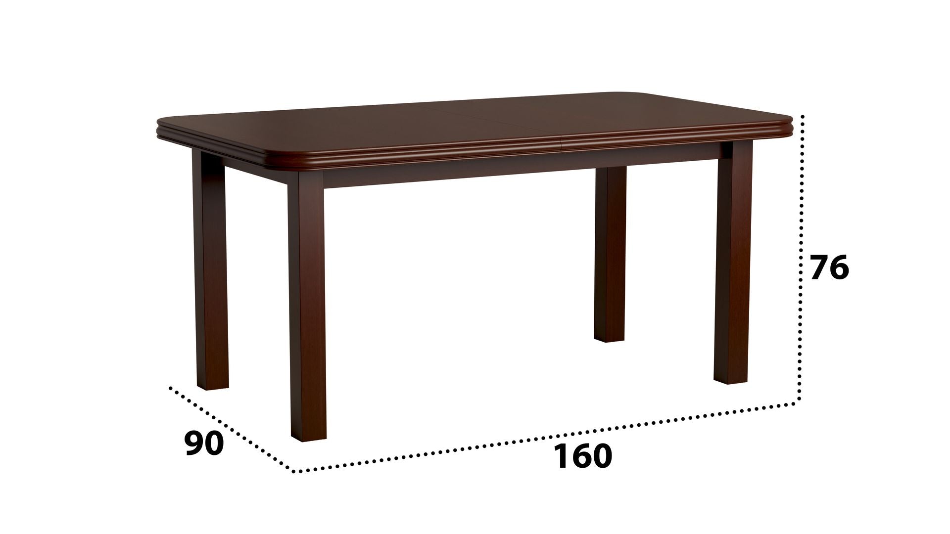 Set masa extensibila 160/240x90 cm MB-13 Venus8 cu 10 scaune tapitate Roma4 O 25b, nuc, lemn masiv de fag, MDF, stofa