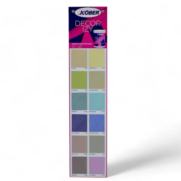 Vopsea decorativa, Kober Decor Izy, gri perla, efect sidefat si texturat, 0.9 litri