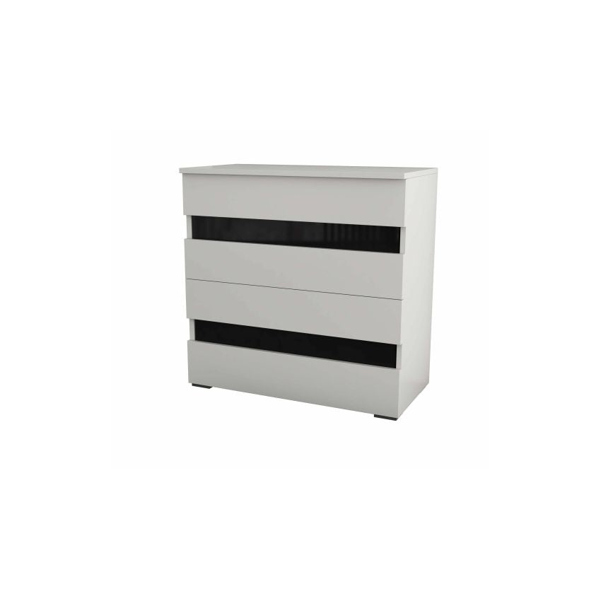 Comoda luca, alb/negru, 90x90x43 cm