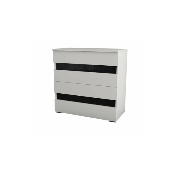 Comoda luca, alb/negru, 90x90x43 cm