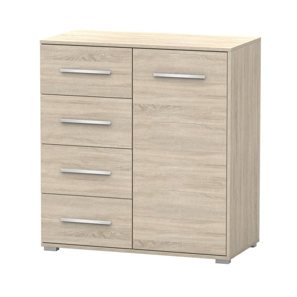 Comoda mini stela 1d4s, pal sonoma, 90x95x45 cm