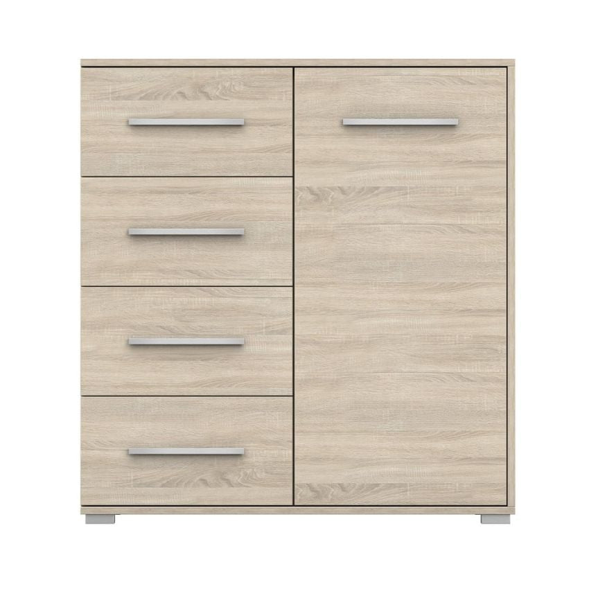 Comoda mini stela 1d4s, pal sonoma, 90x95x45 cm