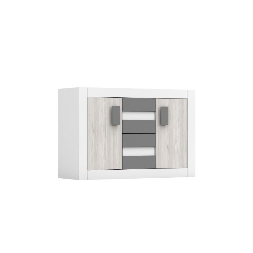 Comoda valentin , gri/alb, 145x97x50 cm