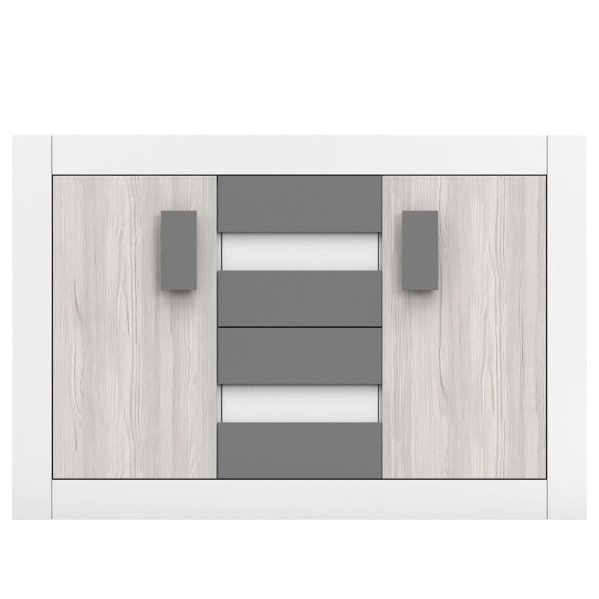 Comoda valentin , gri/alb, 145x97x50 cm