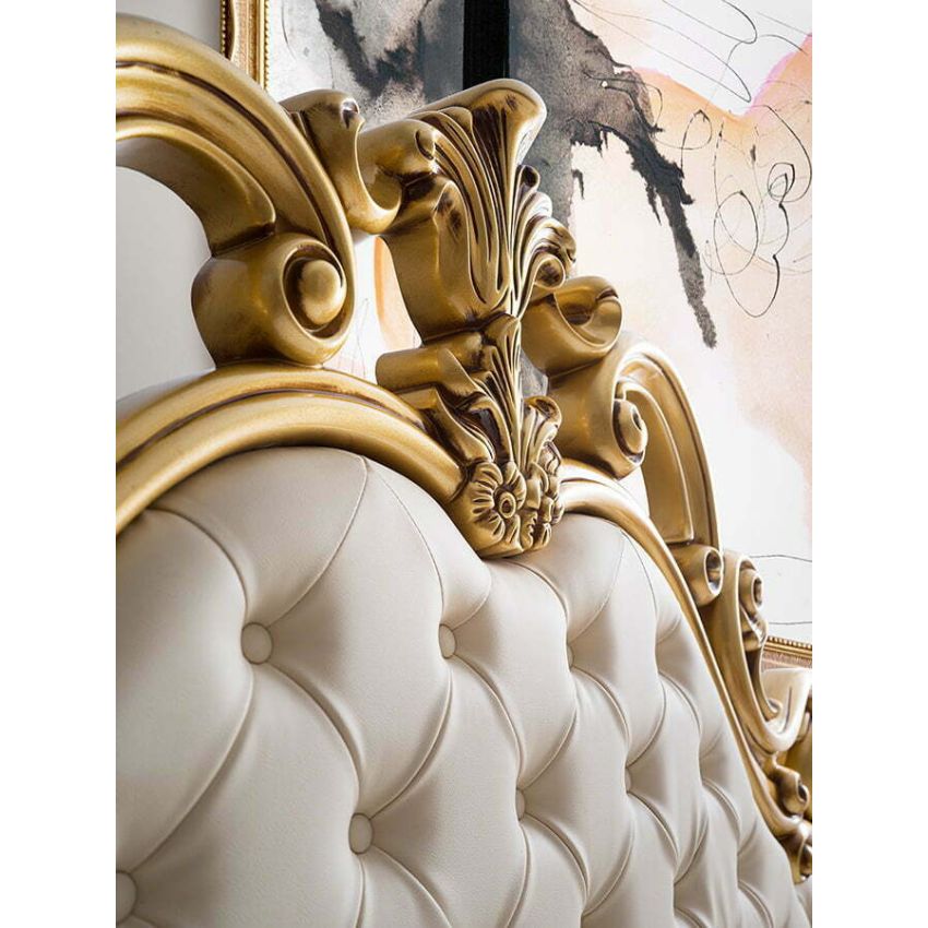 Dormitor grace, crem, pat 160x200 cm, dulap cu 6 usi, 2 noptiere, comoda