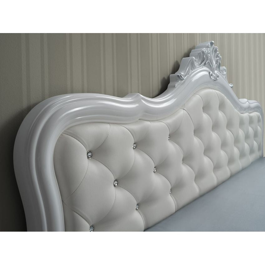 Dormitor Luisa, alb, pat 160x200 cm, dulap cu 6 usi, comoda, 2 noptiere