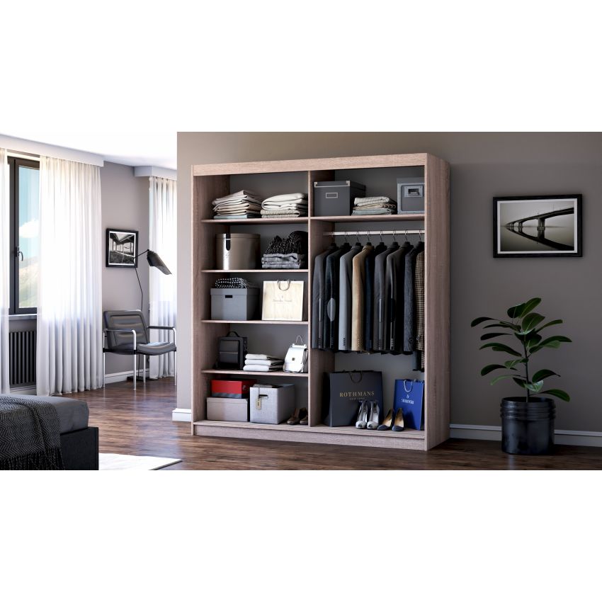 Dressing Radu cu oglinda, 180x200x61 cm, sonoma