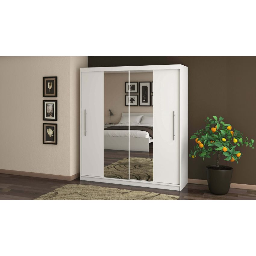 Dressing Radu cu oglinda, 204x218x58 cm, alb