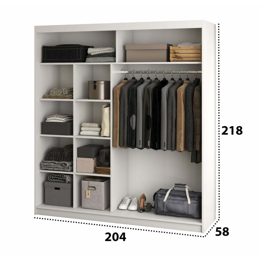 Dressing Radu fara oglinda, 204x218x58 cm, alb