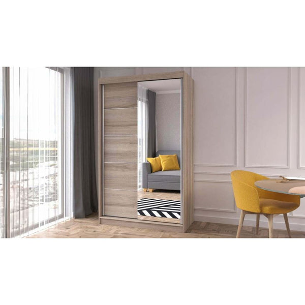 Dressing Teodor cu oglinda, sonoma, 120x200x61 cm