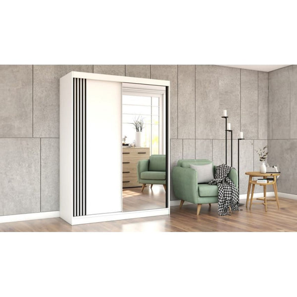 Dressing Vista, 07, alb, 150x200x61 cm, usi glisante