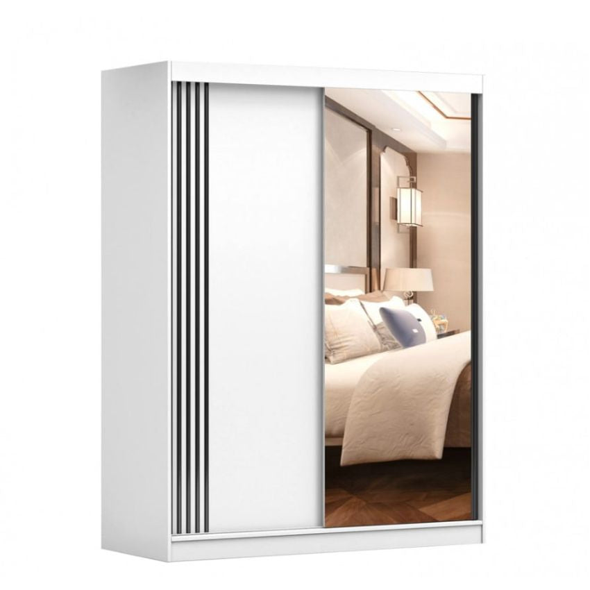 Dressing Vista, 07, alb, 150x200x61 cm, usi glisante