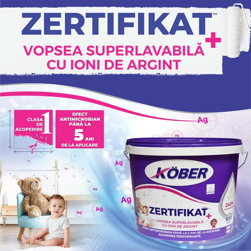 KOBER VOPSEA LAVABILA ZERTIFIKAT PLUS 17.5L LA PRET DE 15L