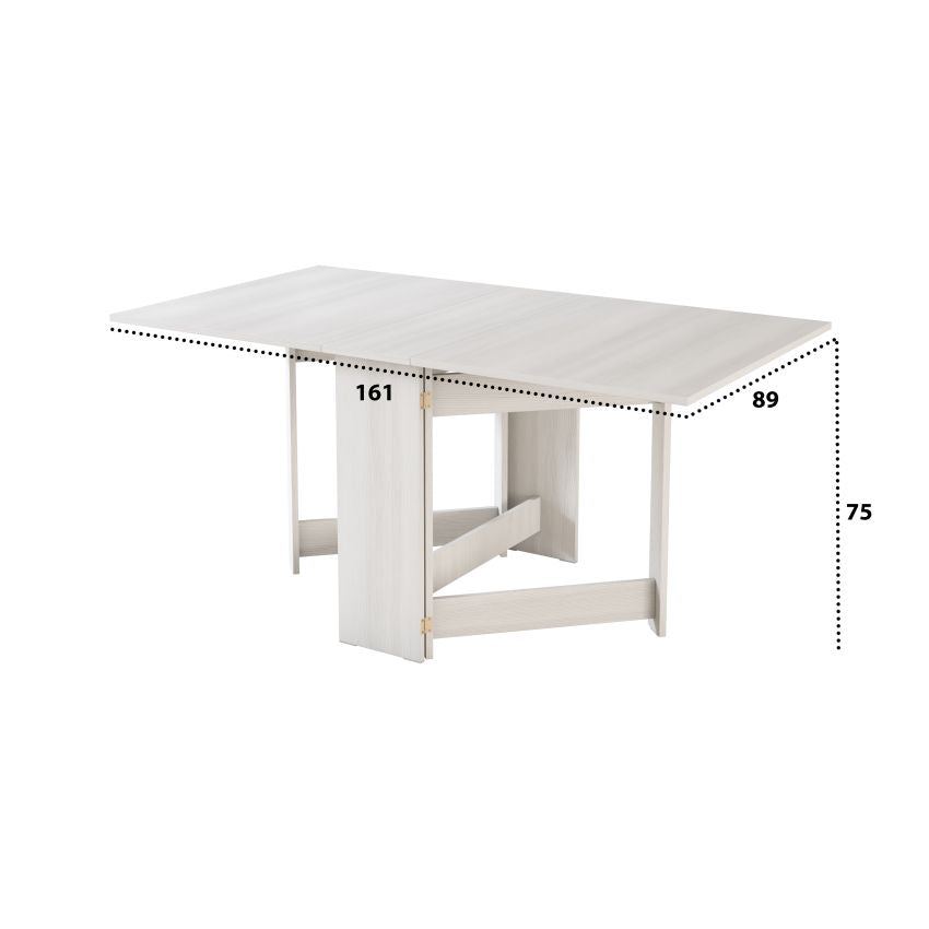 Masa pliabila fold, 161x75x89 cm, K524 alb murdar