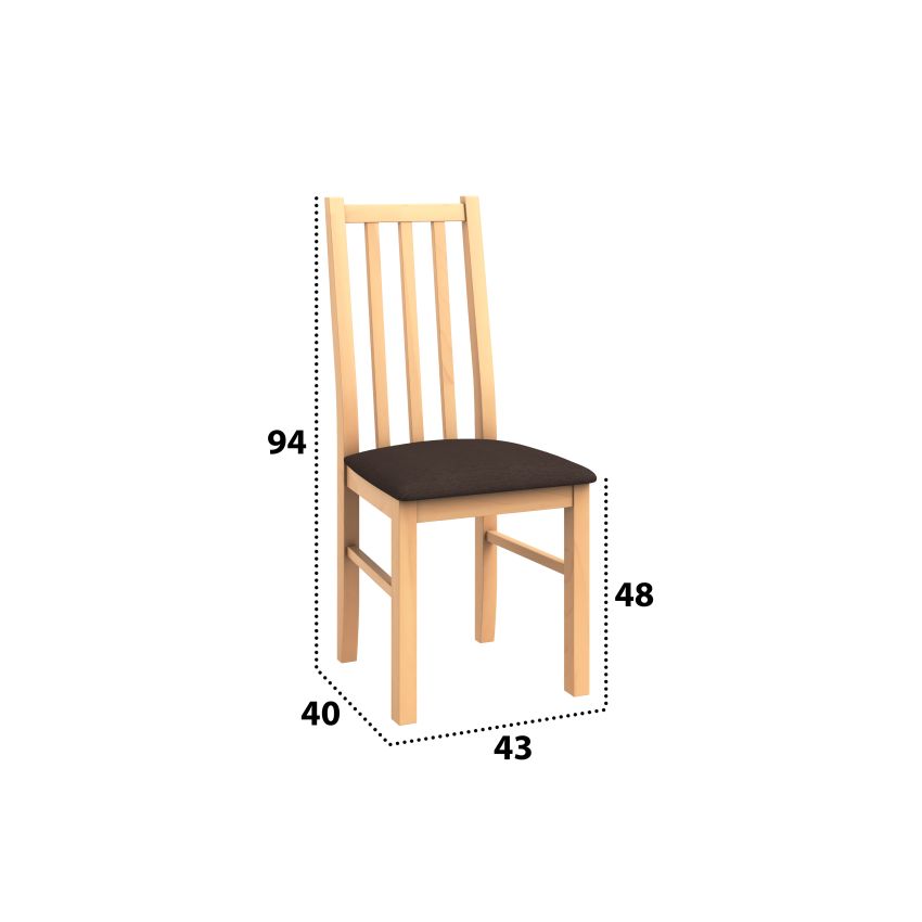 Scaun din lemn masiv de fag tapitat cu stofa s-38 boss10 s6, sonoma