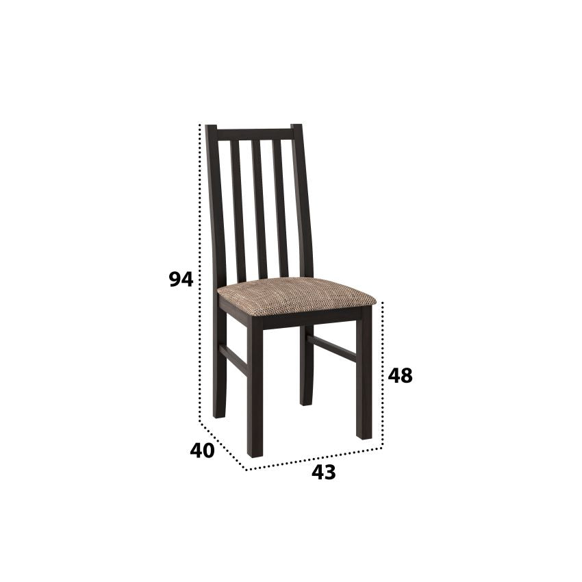 Scaun din lemn masiv de fag tapitat cu stofa s-38 boss10 w2, wenge