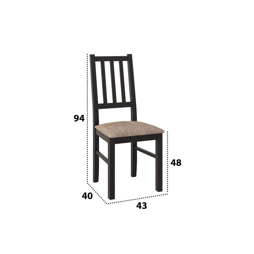 Scaun din lemn masiv de fag tapitat cu stofa s-38 boss4 w2, wenge