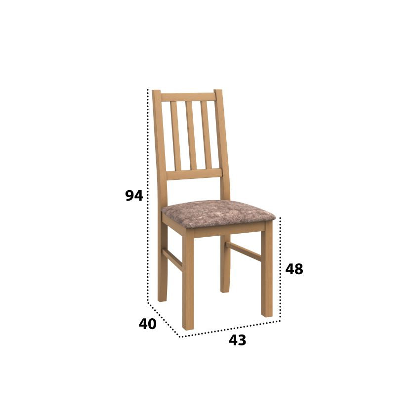 Scaun din lemn masiv de fag tapitat cu stofa s-38 boss 4 stirling 18a