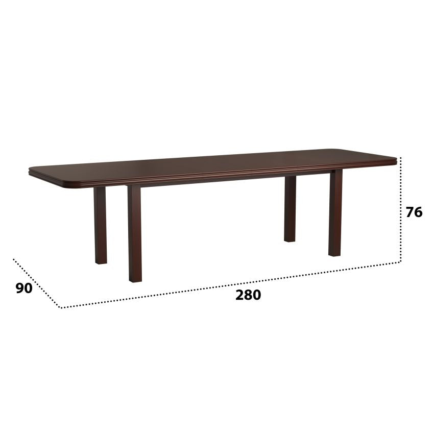 Set masa extensibila 160/240x90 cm MB-13 Venus8 cu 12 scaune tapitate Roma4 O 25b, nuc, lemn masiv de fag, MDF, stofa