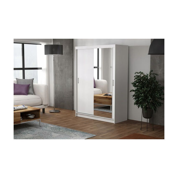 Dressing Ory, alb, 2 usi, cu oglinda, 150 cm