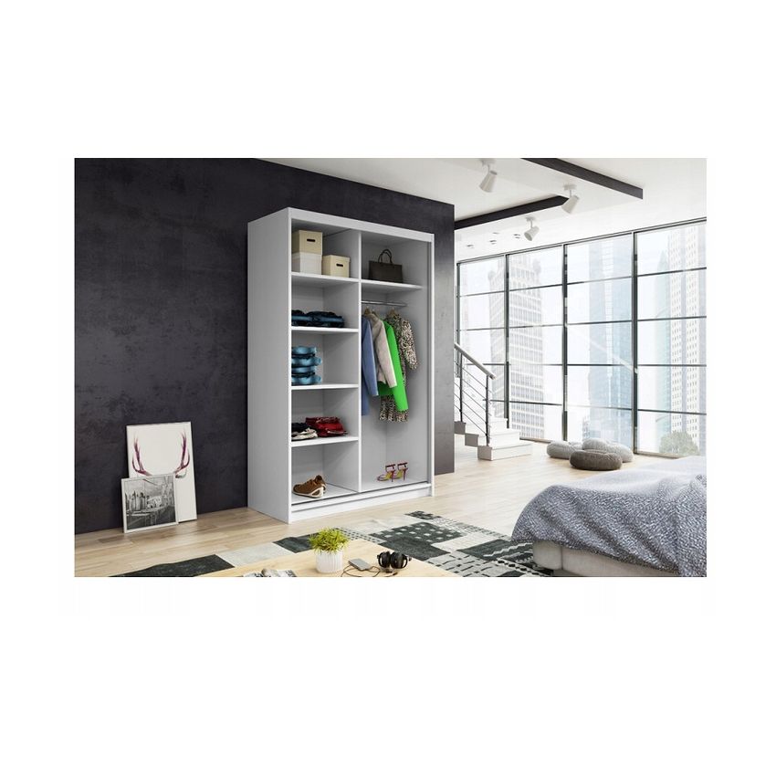 Dressing Ory, alb, 2 usi, cu oglinda, 150 cm