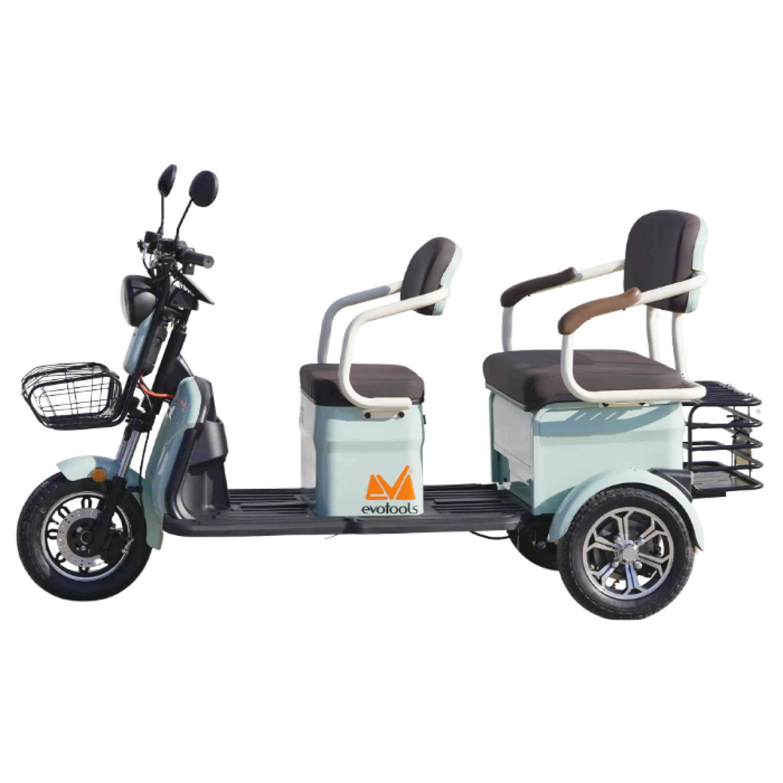 Triciclu Electric Persoane Scorilo TRP1200 Verde cu Bancheta Dubla 1200 W Autonomie 28 km, viteza maxima de 25 km/h, conform reglementarilor UE, fara permis