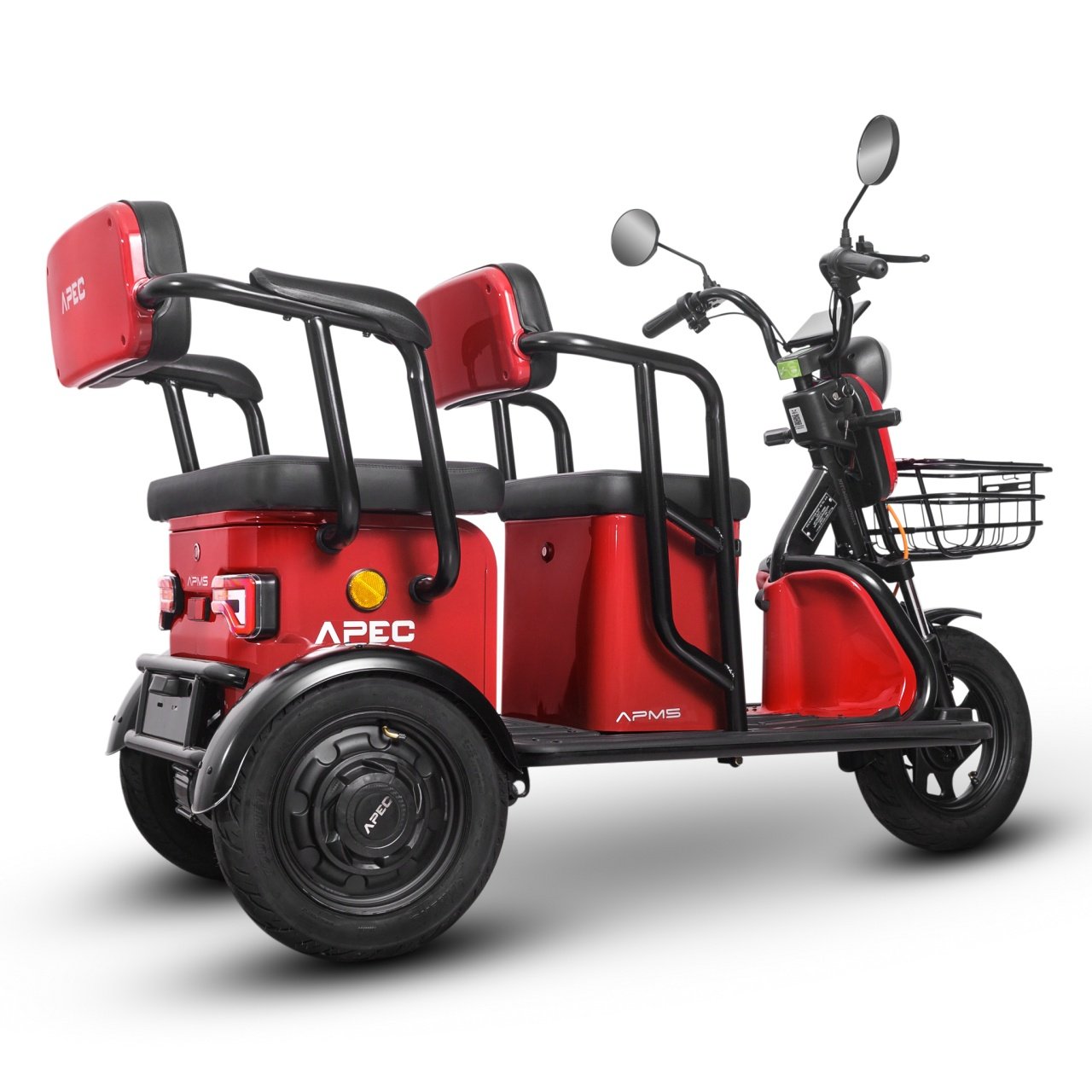 Tricicleta electrica, Volta APM5, Rosu, viteza maxima 25 km pe ora, Autonomie pana la 40 km