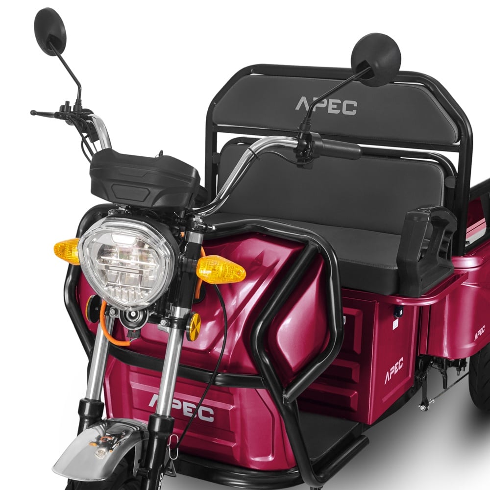 Triciclu Electric Voltarom, APT4, Fara Permis, Rosu, 25 km pe ora, 1000W, autonomie pana la 41 km