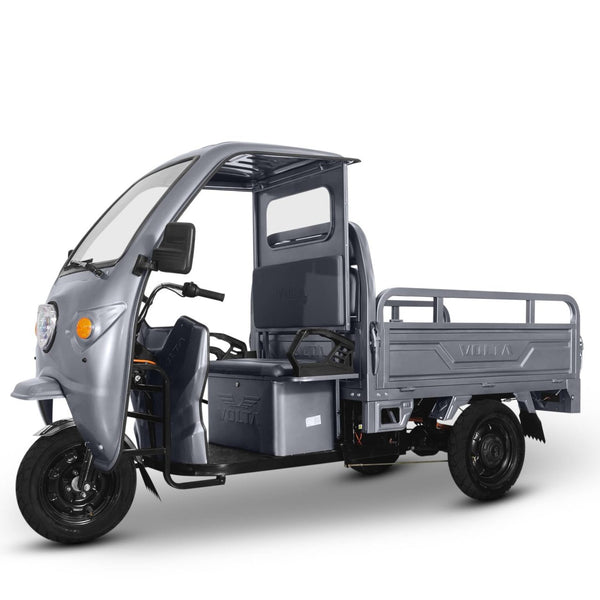 Voltarom Hercules, Motor 3900W, 72V, 120Ah, pana la 120Km autonomie, 25 km pe ora viteza maxima, FARA Permis, Triciclu Electric Tuk Tuk, Cu Cabină Gri