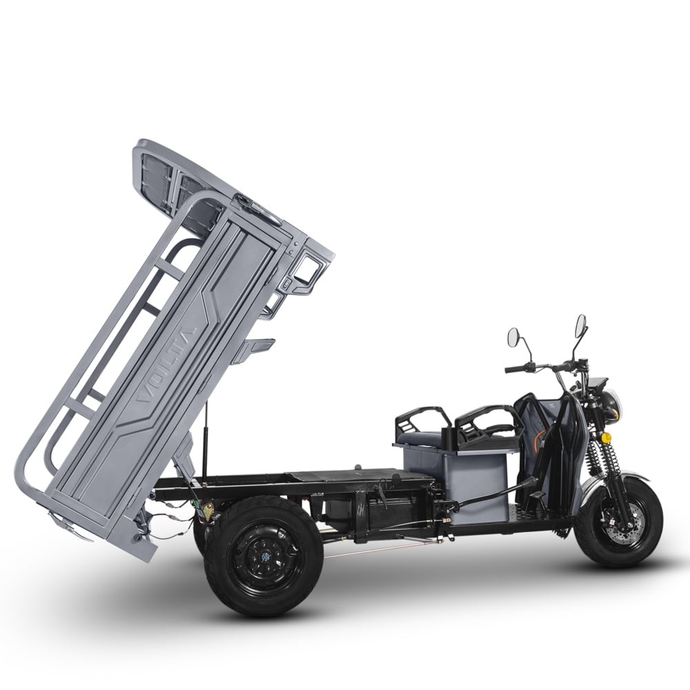 Voltarom Hercules, motor 3900W, 72V, 60 AH, viteza maxima 25 km pe ora, pana la 70km autonomie, Fara Permis, Triciclu Electric VT5, Tuk Tuk, Gri