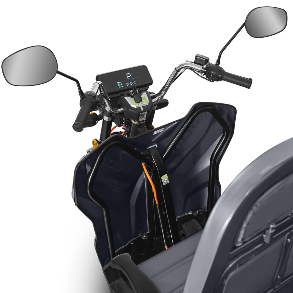 Voltarom Hercules, motor 3900W, 72V, 60 AH, viteza maxima 25 km pe ora, pana la 70km autonomie, Fara Permis, Triciclu Electric VT5, Tuk Tuk, Gri